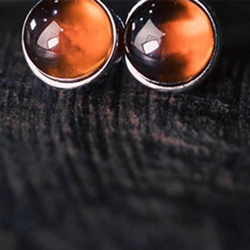 Nimara Ritual 925 Sterling Silver Garnet Protection Earrings
