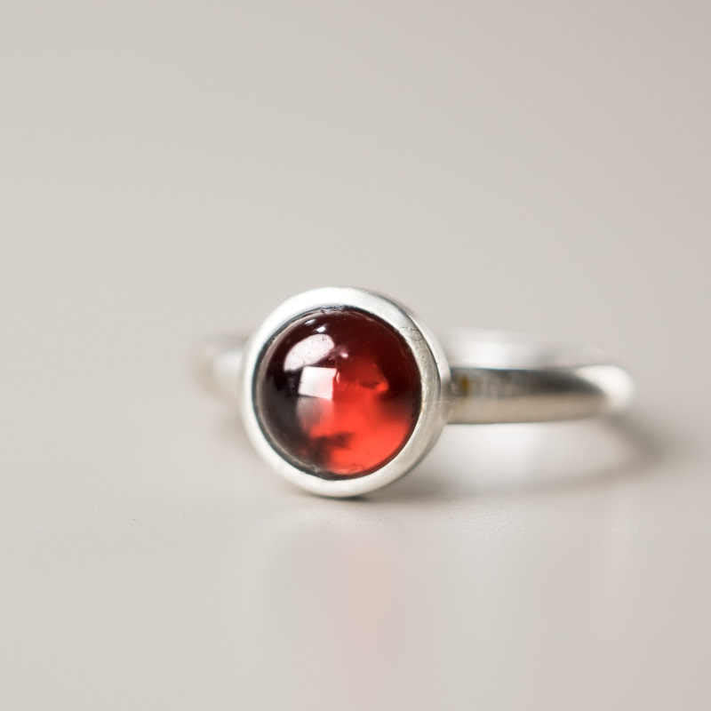 Nimara Ritual Natural 925 Sterling Silver Garnet Adjustable Protection Ring