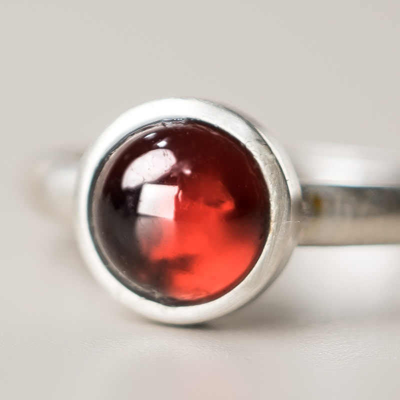 Nimara Ritual Natural 925 Sterling Silver Garnet Adjustable Protection Ring