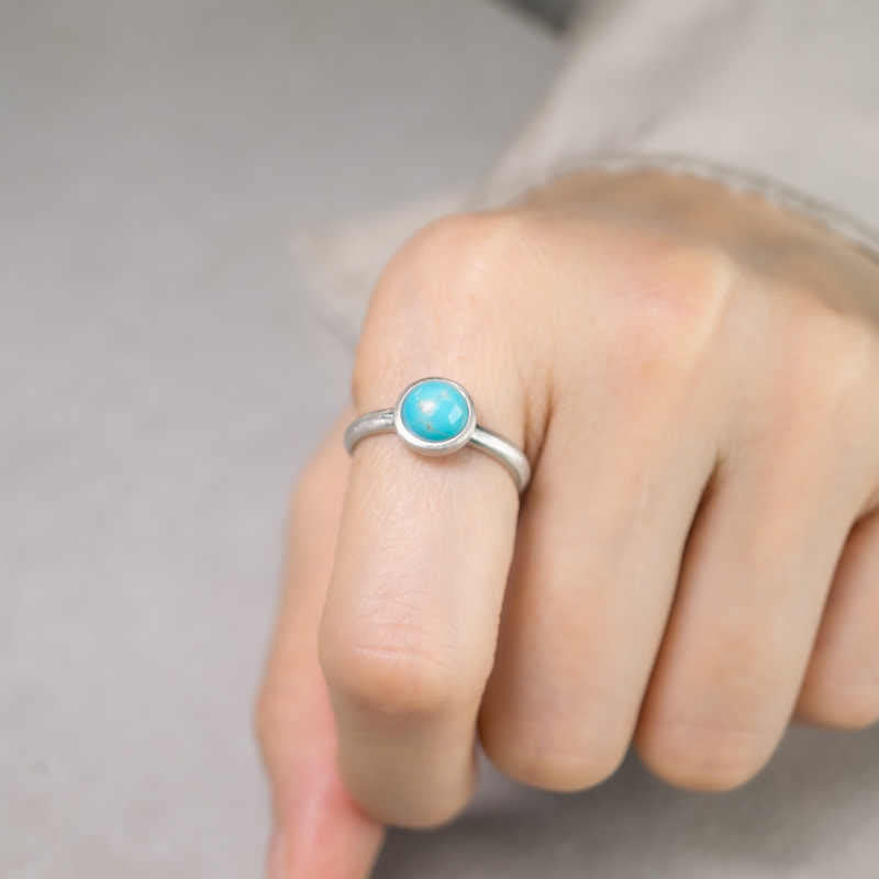 Nimara Ritual Natural 925 Sterling Silver Lazurite Turquoise Adjustable Balance Ring