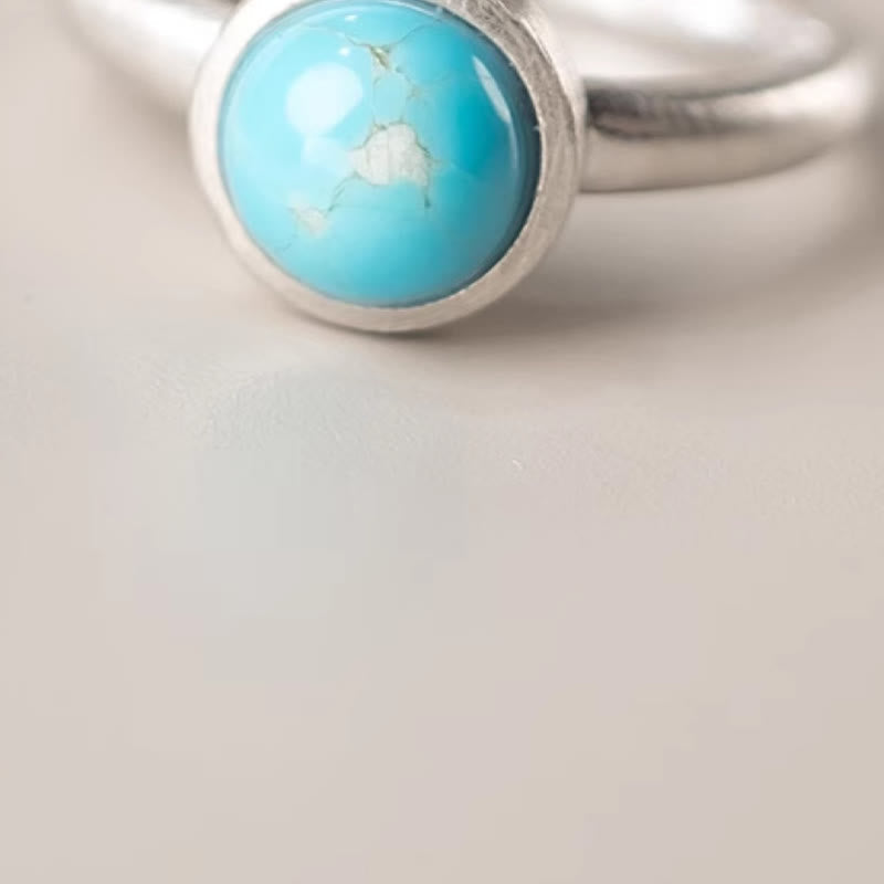 Nimara Ritual Natural 925 Sterling Silver Lazurite Turquoise Adjustable Balance Ring