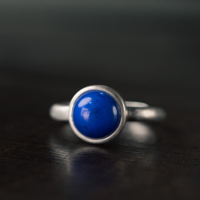 Nimara Ritual Natural 925 Sterling Silver Lazurite Turquoise Adjustable Balance Ring