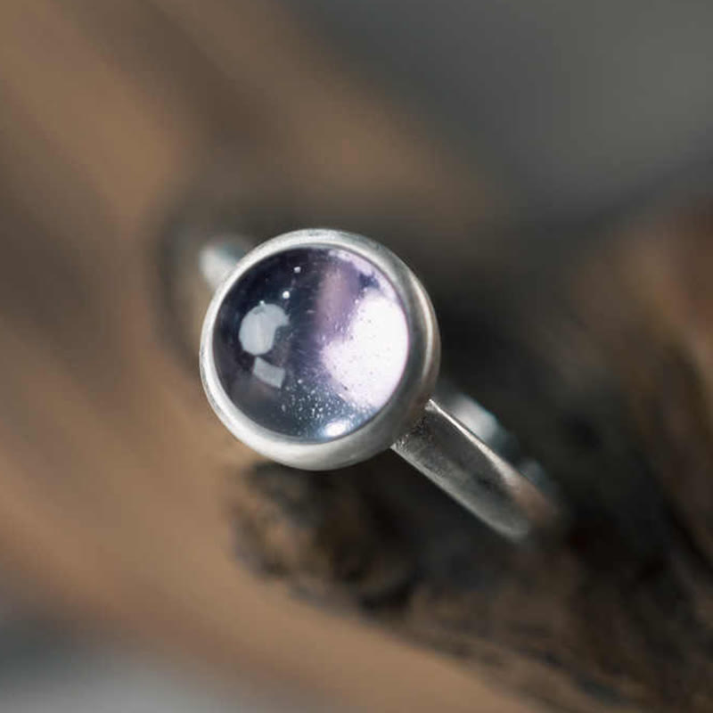 Nimara Ritual Natural 925 Sterling Silver Amethyst Adjustable Balance Ring