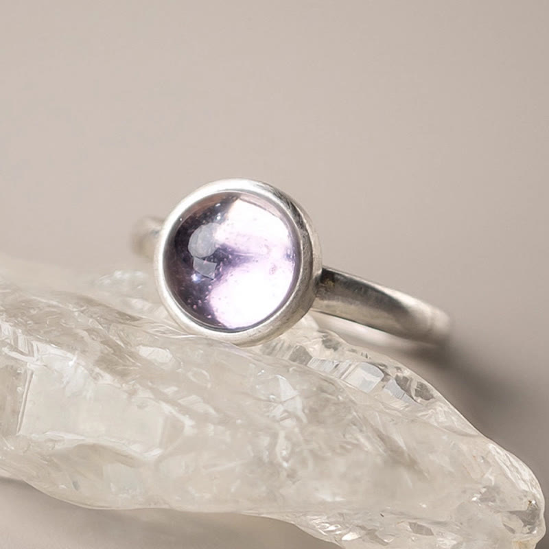 Nimara Ritual Natural 925 Sterling Silver Amethyst Adjustable Balance Ring