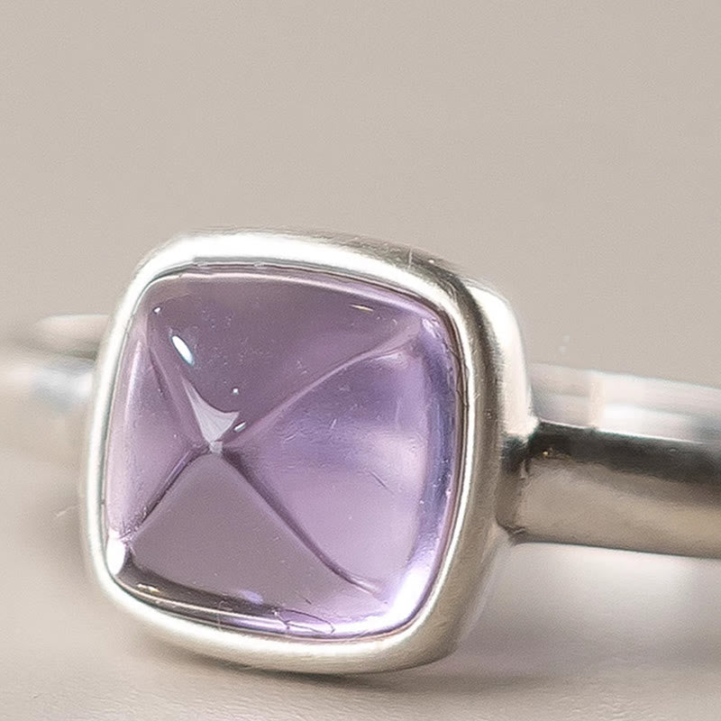Nimara Ritual Natural 925 Sterling Silver Amethyst Adjustable Balance Ring