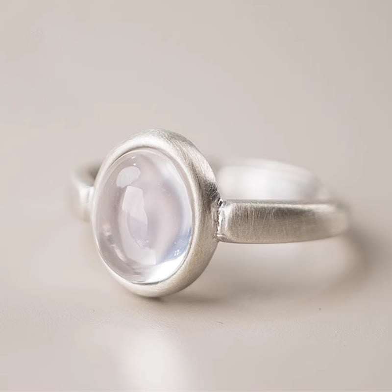 Nimara Ritual Natural 925 Sterling Silver Pink Crystal Adjustable Warmth Ring