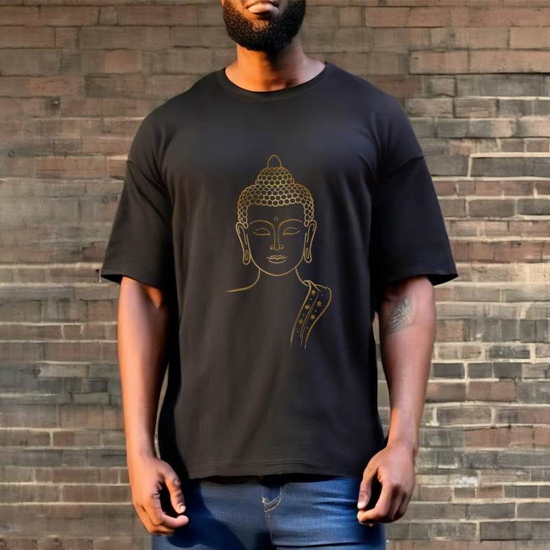 Nimara Ritual Golden Buddha In Deep Meditation Tee T-shirt