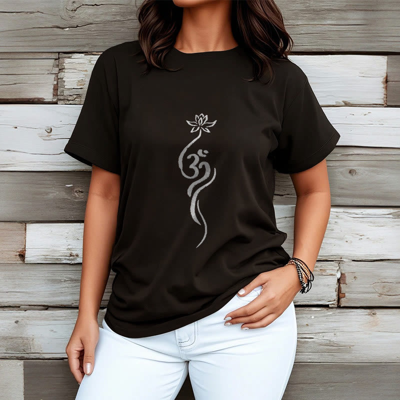 Nimara Ritual Lotus Flower Om Design Tee T-shirt