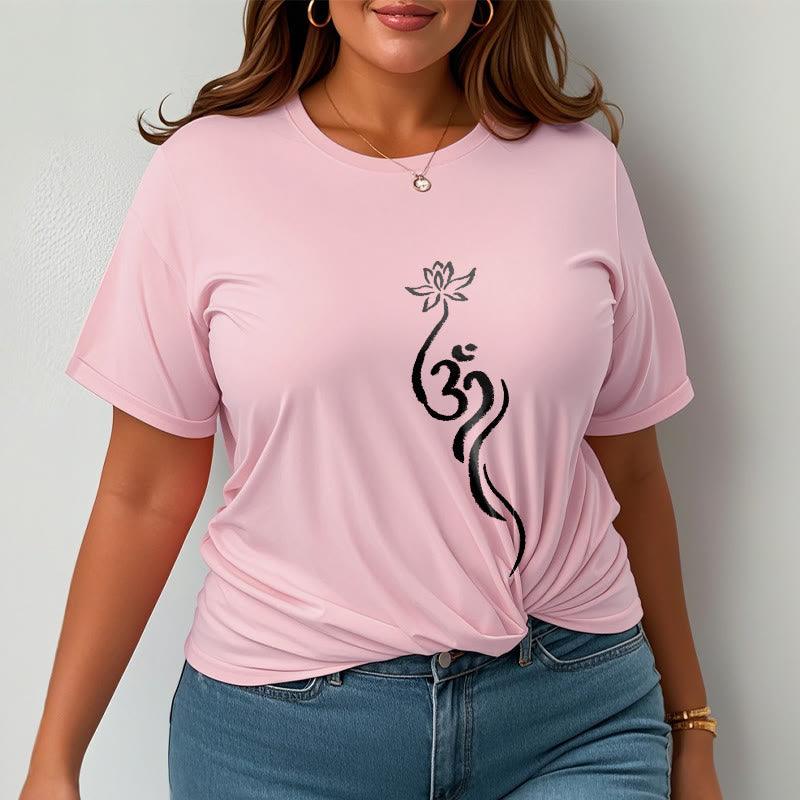 Nimara Ritual Lotus Flower Om Design Tee T-shirt