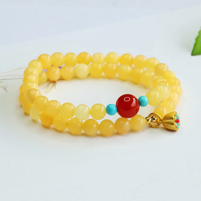 Nimara Ritual Topaz Red Agate Bead Fortune Bracelet