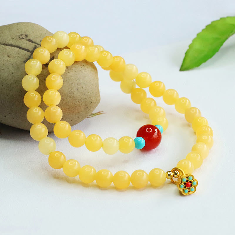 Nimara Ritual Topaz Red Agate Bead Fortune Bracelet