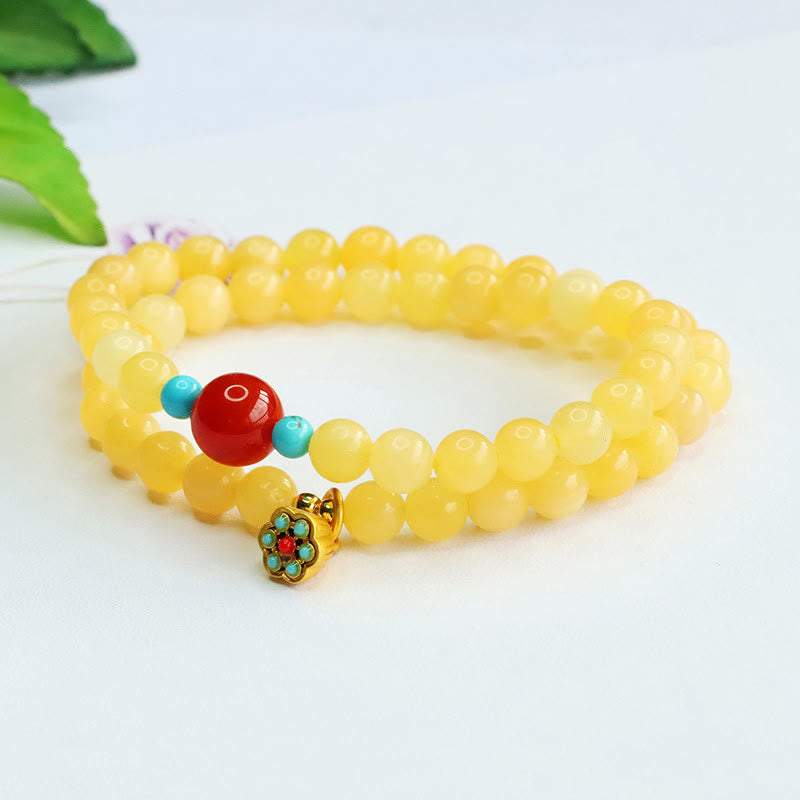 Nimara Ritual Topaz Red Agate Bead Fortune Bracelet