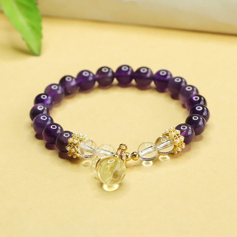 Nimara Ritual Natural Amethyst Citrine Money Bag Balance Bracelet