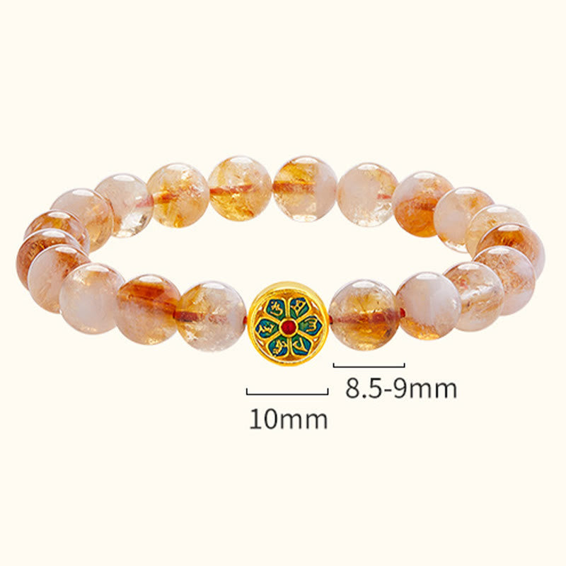 Nimara Ritual 999 Sterling Silver Citrine Om Mani Padme Hum Protection Bracelet