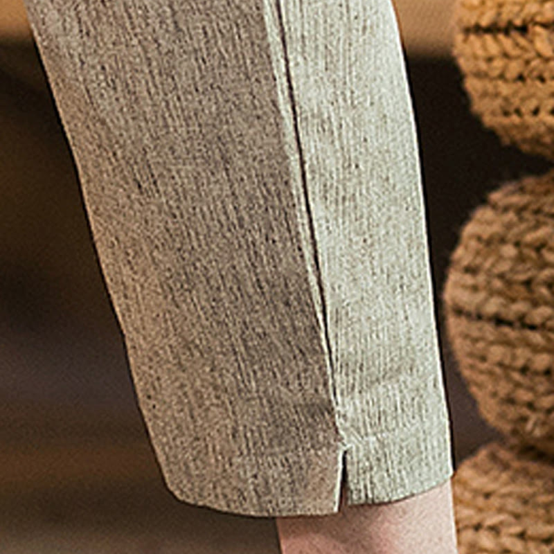 Nimara Ritual Casual Solid Color Drawstring Men's Elastic Waistband Cotton Linen Pants With Pockets