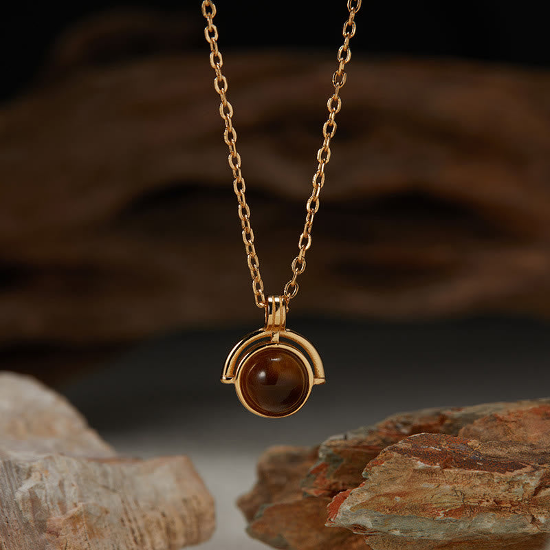 Nimara Ritual Red Agate Tiger Eye Aquamarine Moonstone 925 Sterling Silver Confidence Necklace Pendant