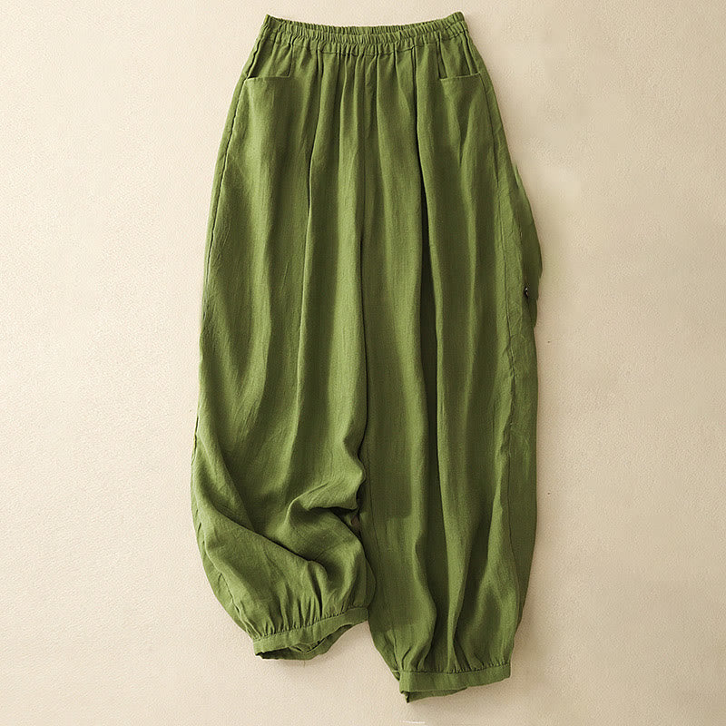 Nimara Ritual Summer Commute Pure Color Women's Ankle-Length Pants With Pockets