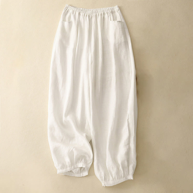 Nimara Ritual Summer Commute Pure Color Women's Ankle-Length Pants With Pockets