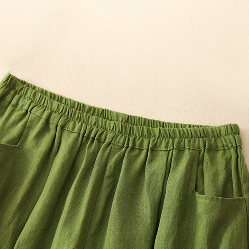 Nimara Ritual Summer Commute Pure Color Women's Ankle-Length Pants With Pockets