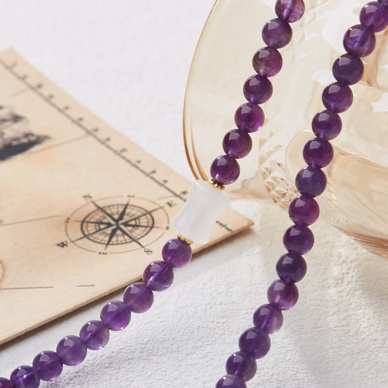 Nimara Ritual Natural Amethyst Beads Coin Hanging Gourd Chalcedony Lotus Balance Multi-layer Bracelet