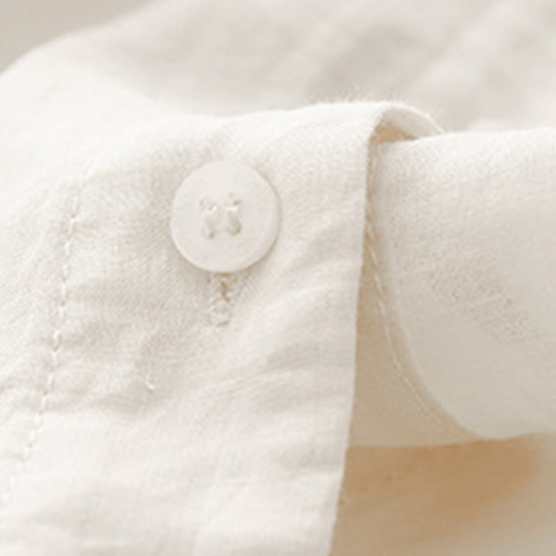 Nimara Ritual Plain Button Crew Neck Design Women's Blend Three Quarter Sleeve Shirt