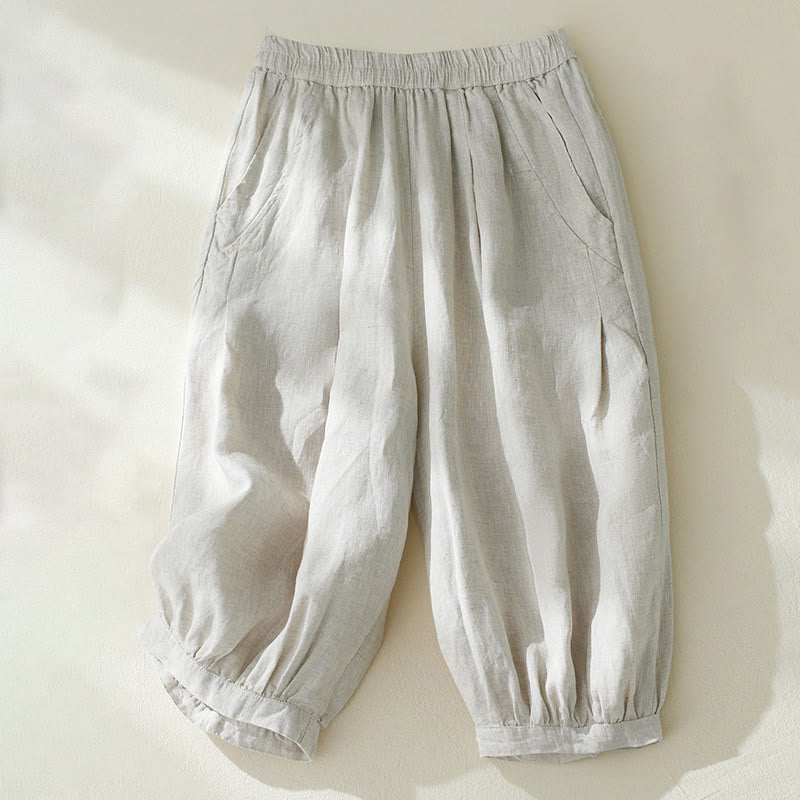 Nimara Ritual Commute Pure Color High Waist Women's Harem Pants With Pockets
