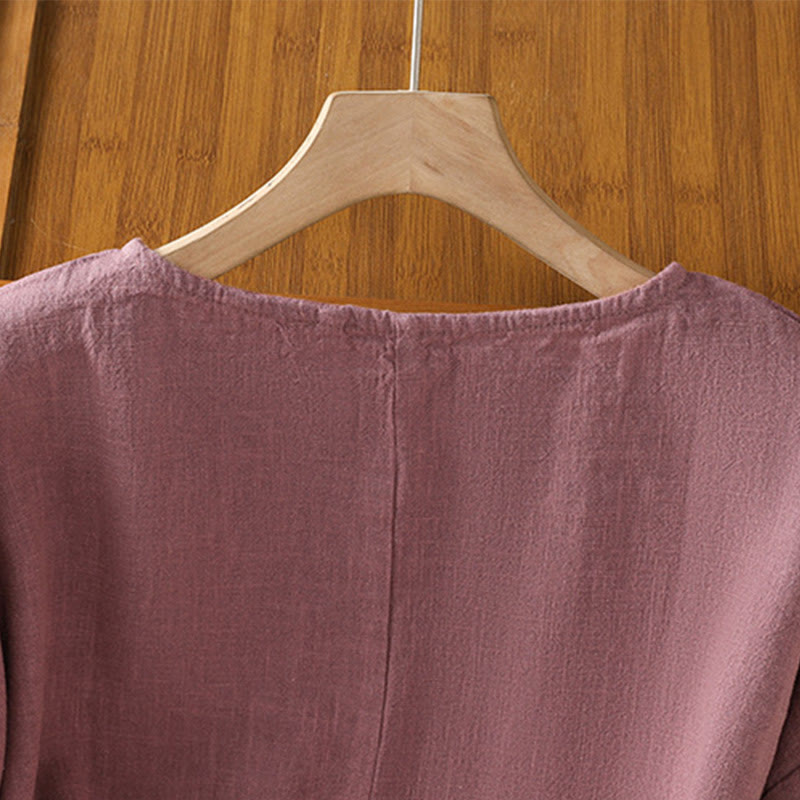 Nimara Ritual Casual Summer Plain Crew Neck Women's Short Sleeve T-Shirt