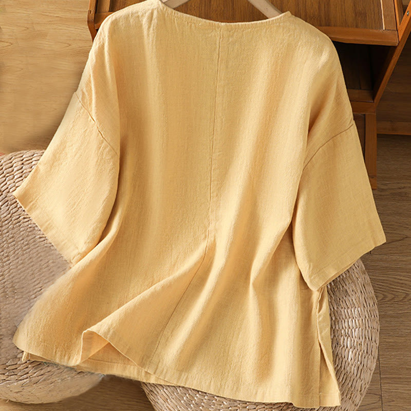 Nimara Ritual Casual Summer Plain Crew Neck Women's Short Sleeve T-Shirt