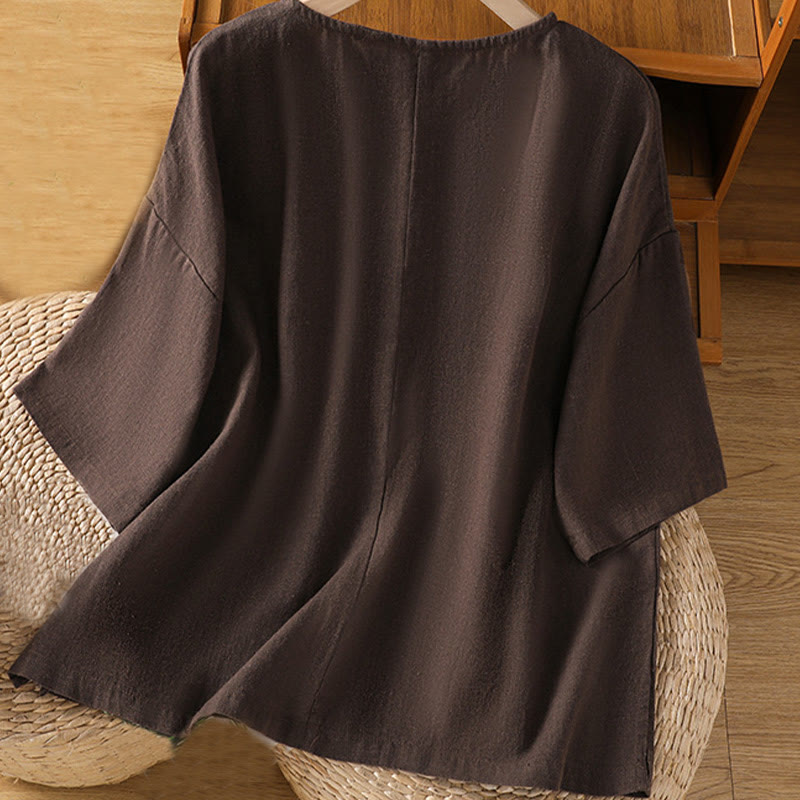Nimara Ritual Casual Summer Plain Crew Neck Women's Short Sleeve T-Shirt
