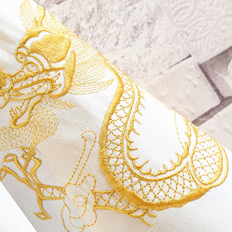 Nimara Ritual Embroidery Dragon Phoenix Auspicious Cloud Waves Leaves Cranes Open Front Jacket Men's Kimono