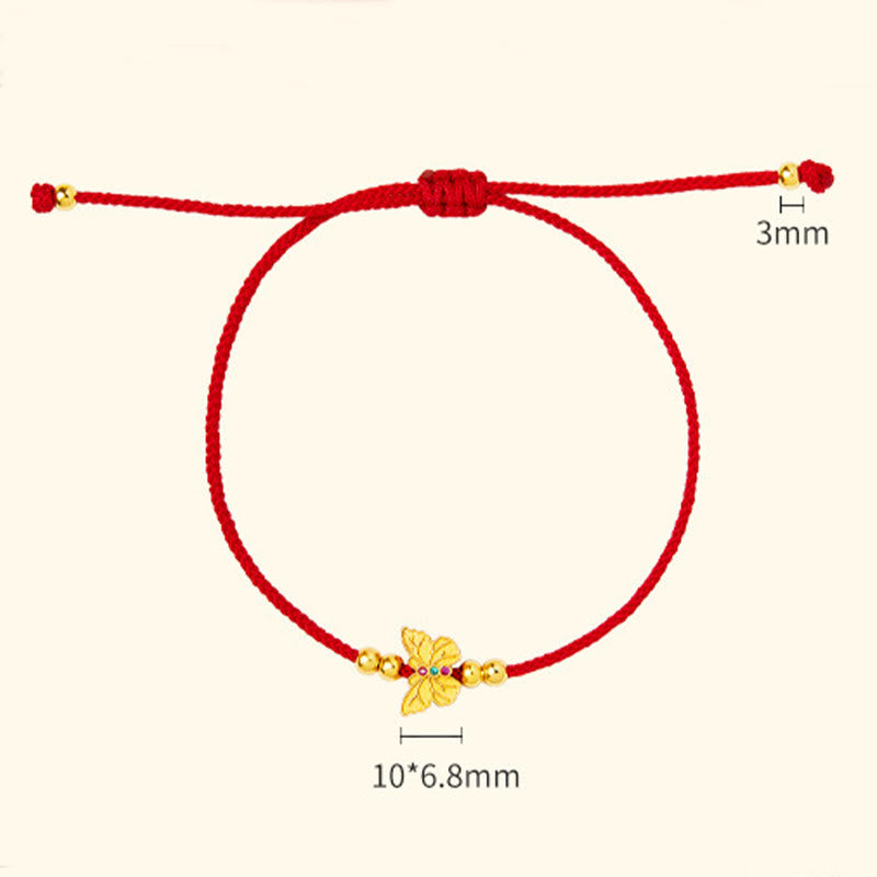 Nimara Ritual 999 Sterling Silver Butterfly Red String Strength Bracelet