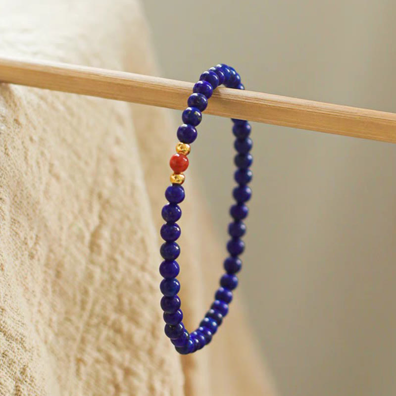 Nimara Ritual Small Lazurite Cinnabar Ultra-thin Beads Positive Bracelet
