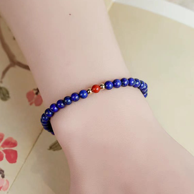 Nimara Ritual Small Lazurite Cinnabar Ultra-thin Beads Positive Bracelet