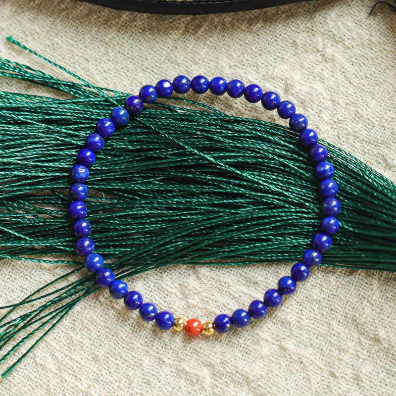 Nimara Ritual Small Lazurite Cinnabar Ultra-thin Beads Positive Bracelet