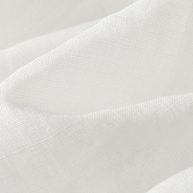 Nimara Ritual Casual Pure Color Crew Neck Women's Cotton Linen Three Quarter Sleeve Shirt