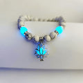 Positive Thinking Tibetan Turquoise Glowstone Luminous Bead Lotus Protection Bracelet