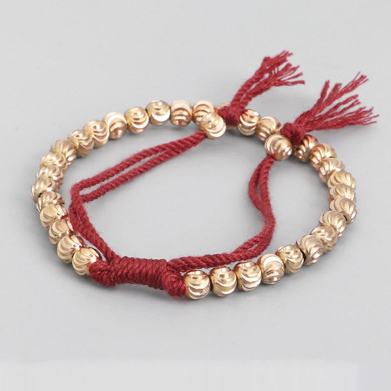 Nimara Ritual Tibetan Handmade Copper Bead Luck String Bracelet