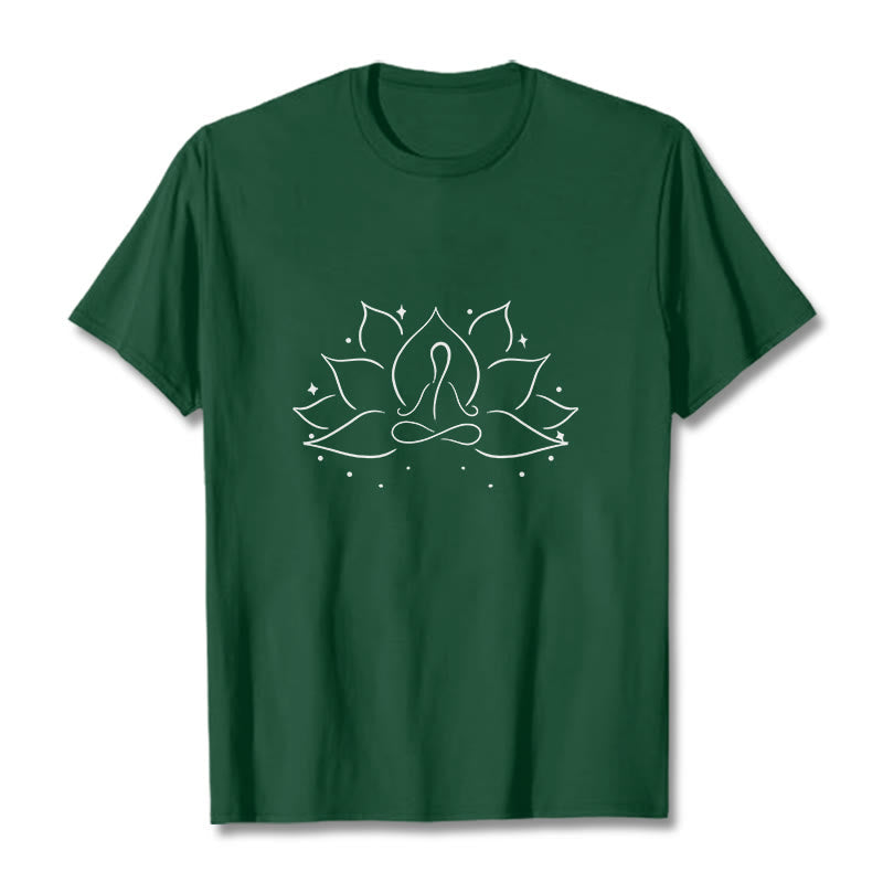 Nimara Ritual Lotus Flower Meditative Yoga Pose Design Tee T-shirt