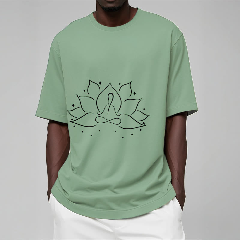 Nimara Ritual Lotus Flower Meditative Yoga Pose Design Tee T-shirt