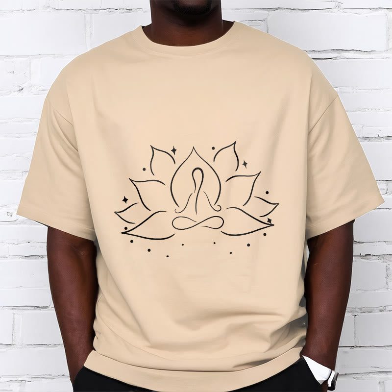 Nimara Ritual Lotus Flower Meditative Yoga Pose Design Tee T-shirt