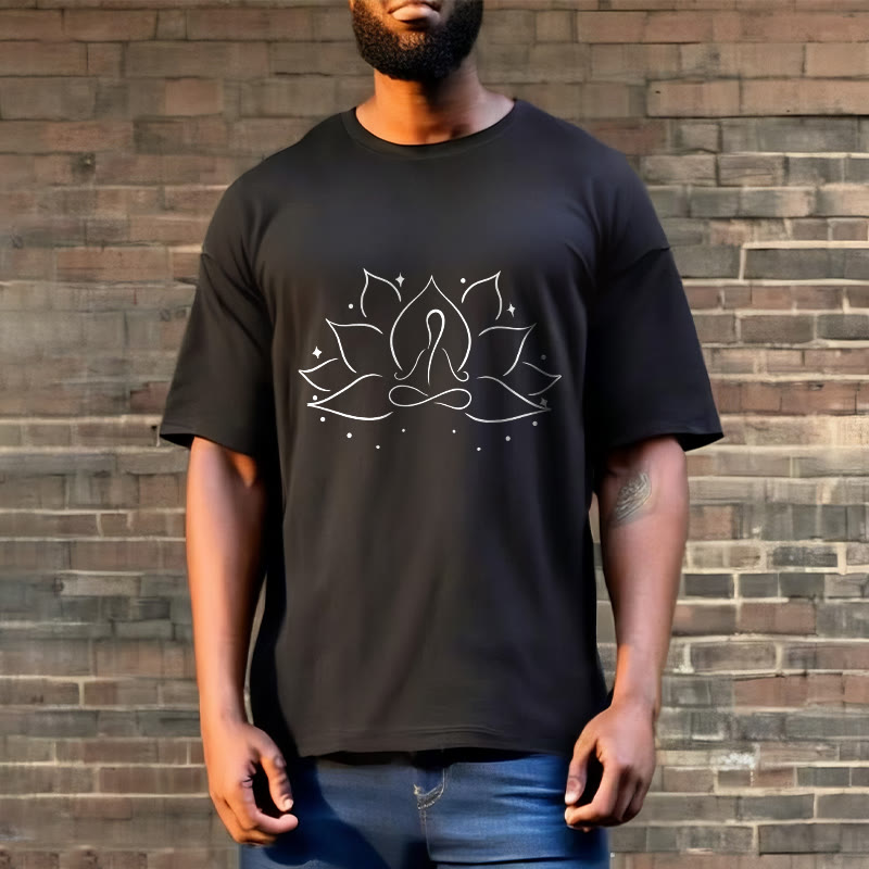 Nimara Ritual Lotus Flower Meditative Yoga Pose Design Tee T-shirt