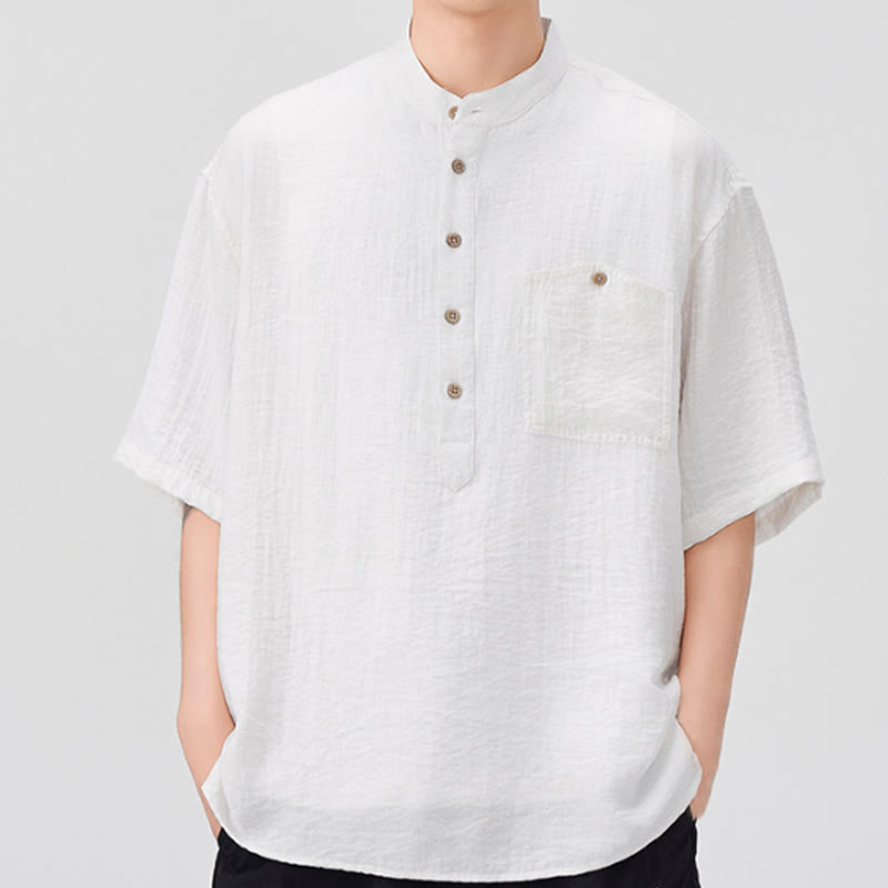 Nimara Ritual Summer Plain Half Buttons Design Men's Half Sleeve Shirt