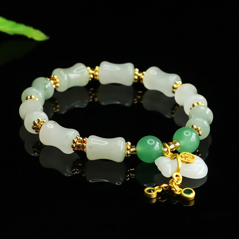 Nimara Ritual Natural Tianshan Jade Fu Character Money Bag Pattern Prosperity Bracelet