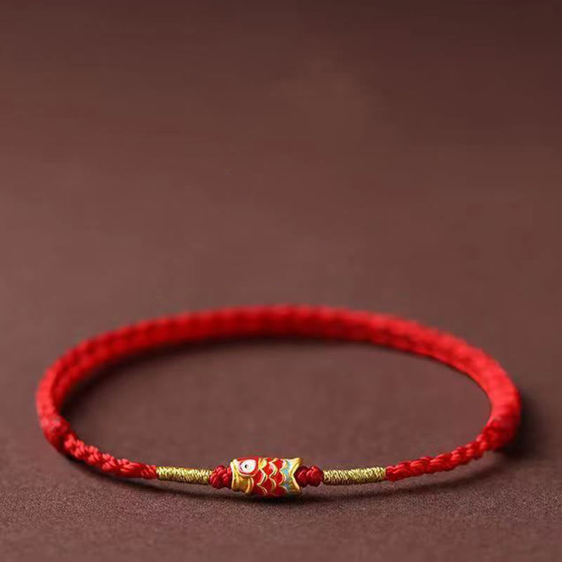 Nimara Ritual Koi Fish Handmade Braided Red String Bracelet