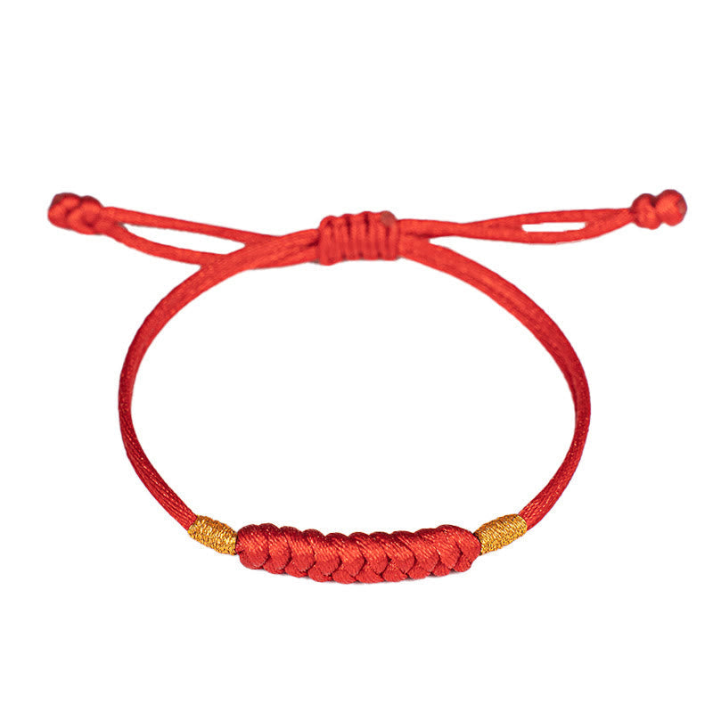 Nimara Ritual Handmade Braided Red String Happy Knot Flat Knot Colorful Rope Bracelet