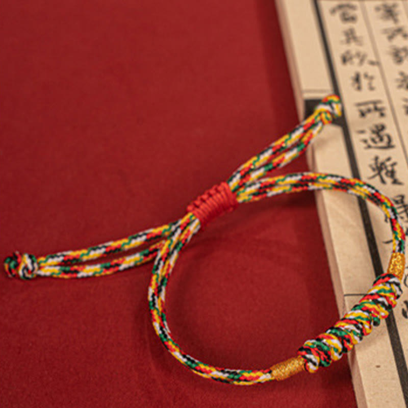 Nimara Ritual Handmade Braided Red String Happy Knot Flat Knot Colorful Rope Bracelet