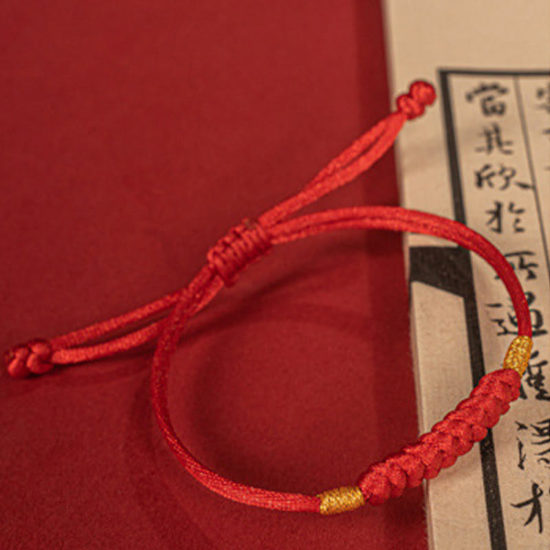 Nimara Ritual Handmade Braided Red String Happy Knot Flat Knot Colorful Rope Bracelet