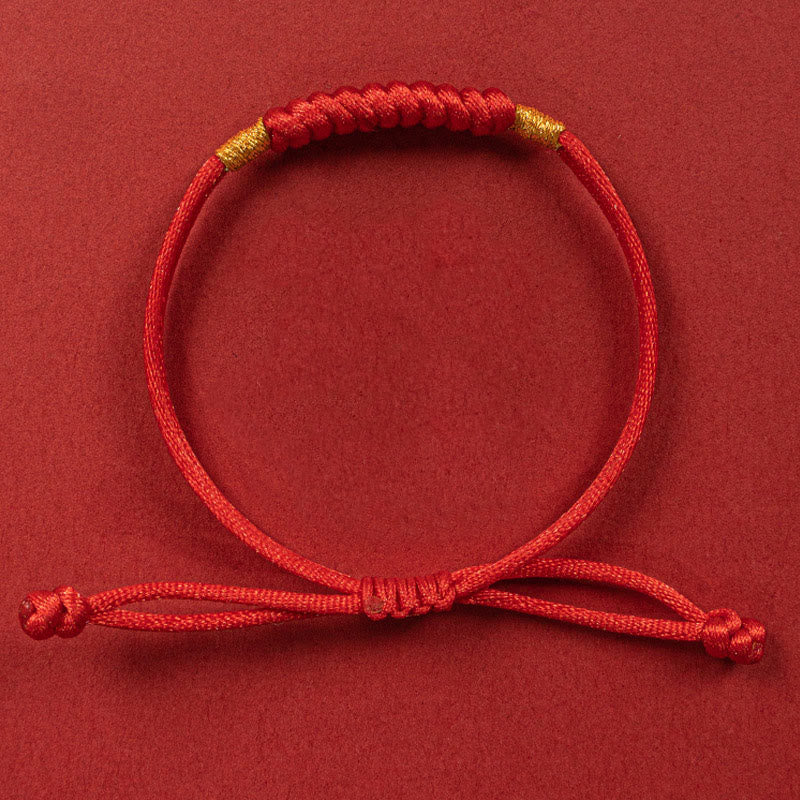 Nimara Ritual Handmade Braided Red String Happy Knot Flat Knot Colorful Rope Bracelet