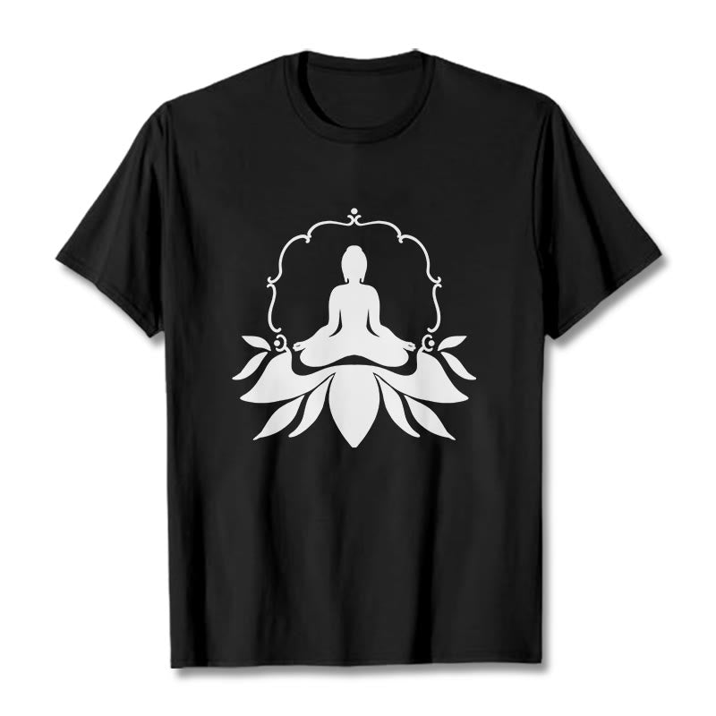 Nimara Ritual Meditating Buddha Seated on Grass Tee T-shirt