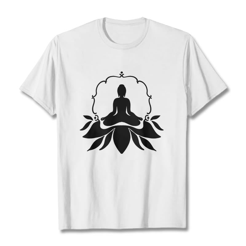 Nimara Ritual Meditating Buddha Seated on Grass Tee T-shirt